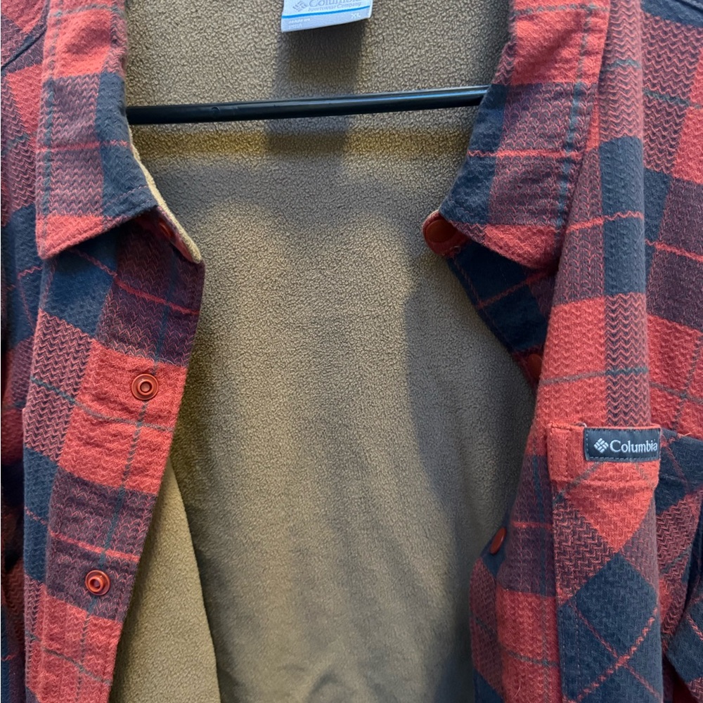 Columbia Orange and Grey Fleece lined Shirt Jacket - Picture 3 of 4